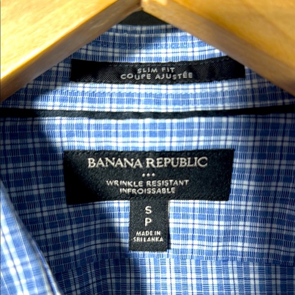 Men's Blue Checkered Shirt, Banana Republic, New, size Small, from TV wardrobe - Picture 2 of 6